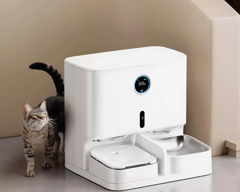 automatic dry food pet feeder